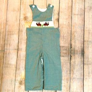Smocked Boutique Boys Longall Romper with Snaps, 2t